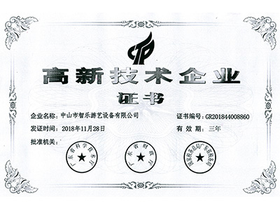 智乐高新技术企业证书